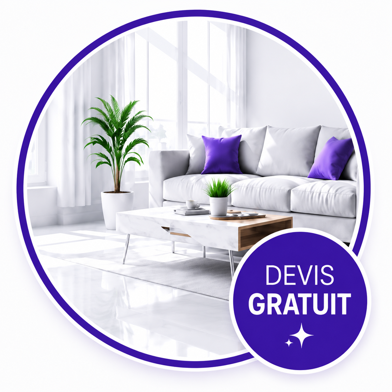 Salon propre et lumineux - devis gratuit GENESYS CLEAN